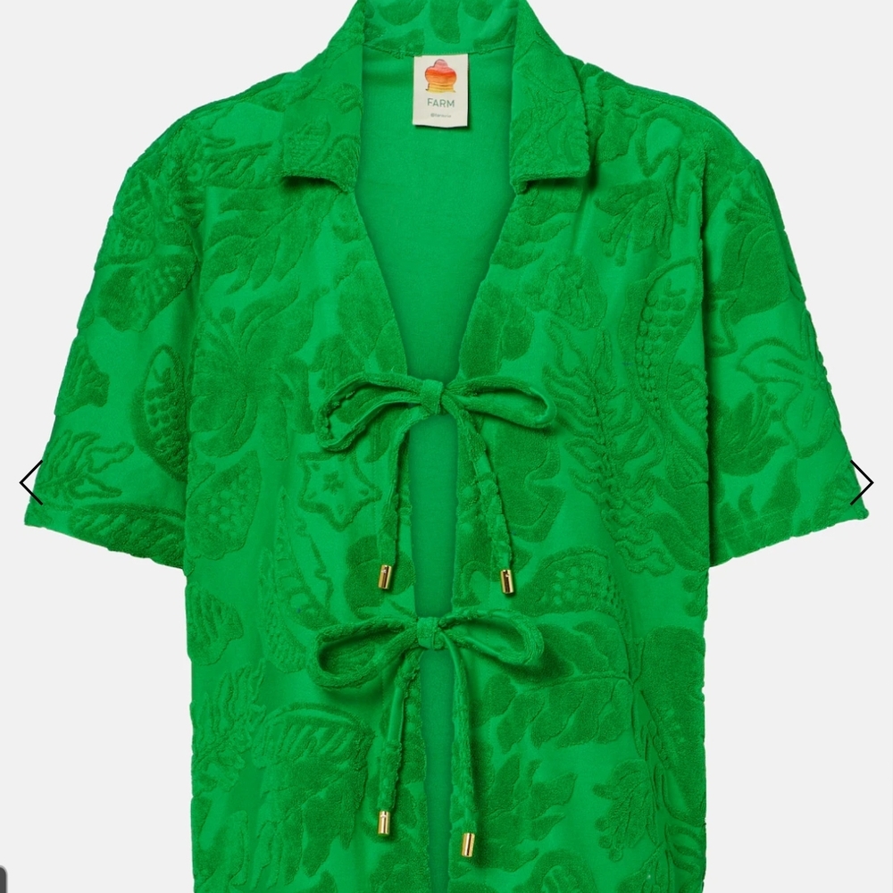 FARM Rio Emerald Green Tie-Front Top